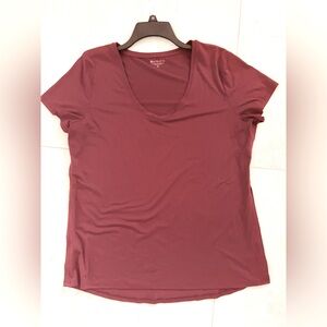 Athleta Burgundy Short Sleeve Tee